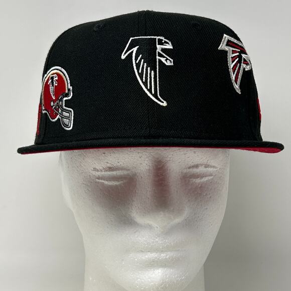 Atlanta Falcons Wool Baseball Hat Cap Fitted 7 1/4 New Era x Just Don NFL Black - Picture 2 of 11